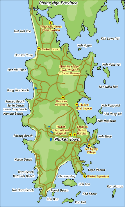 Phuket Thailand Map